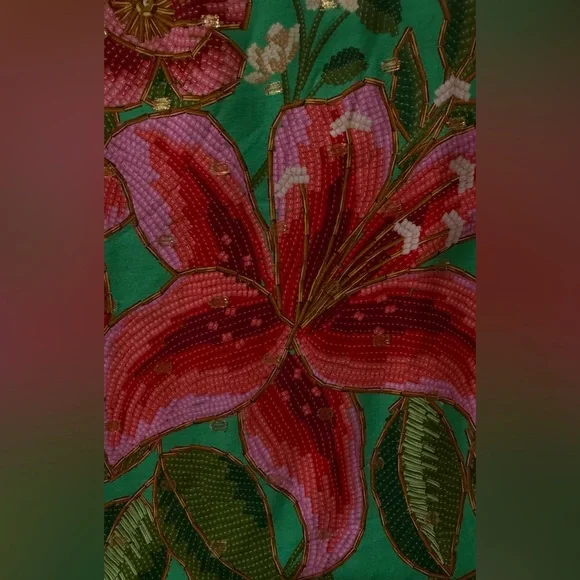 NWT FARM Rio short kaftan green dress Size Small - Picture 9 of 10